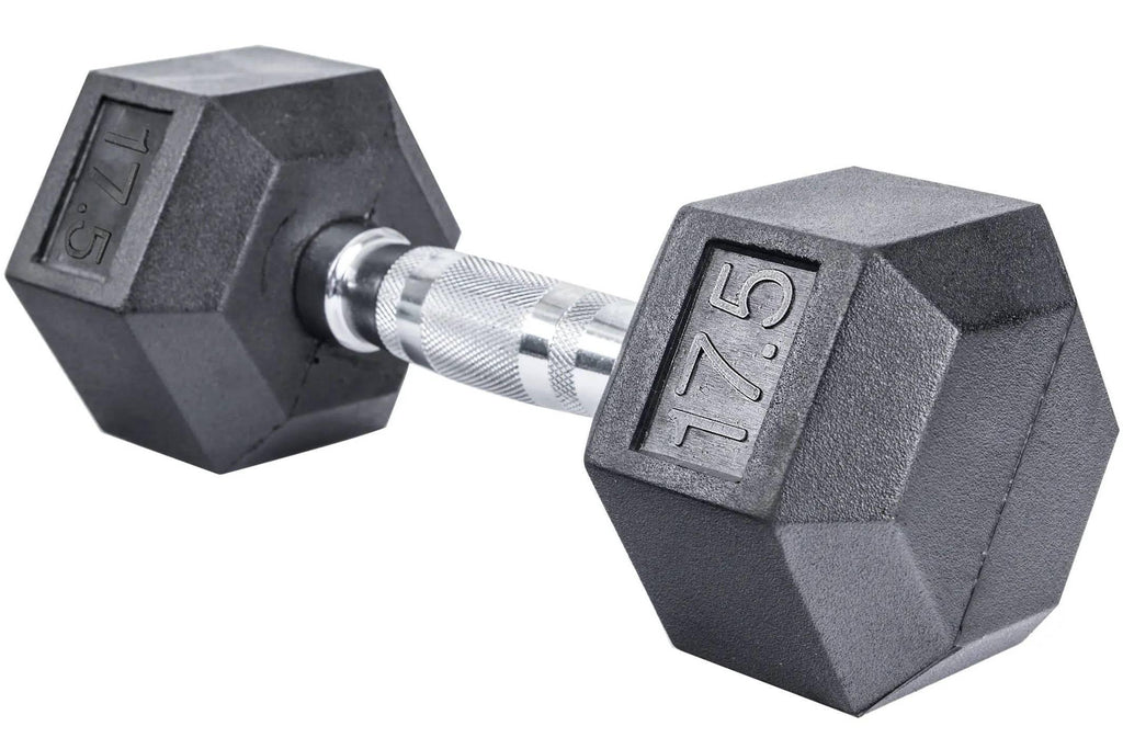 Dumbbell lbs Coated 2.5-22.5 Rubber 5 Fitness Set - (New) French Hex Pair