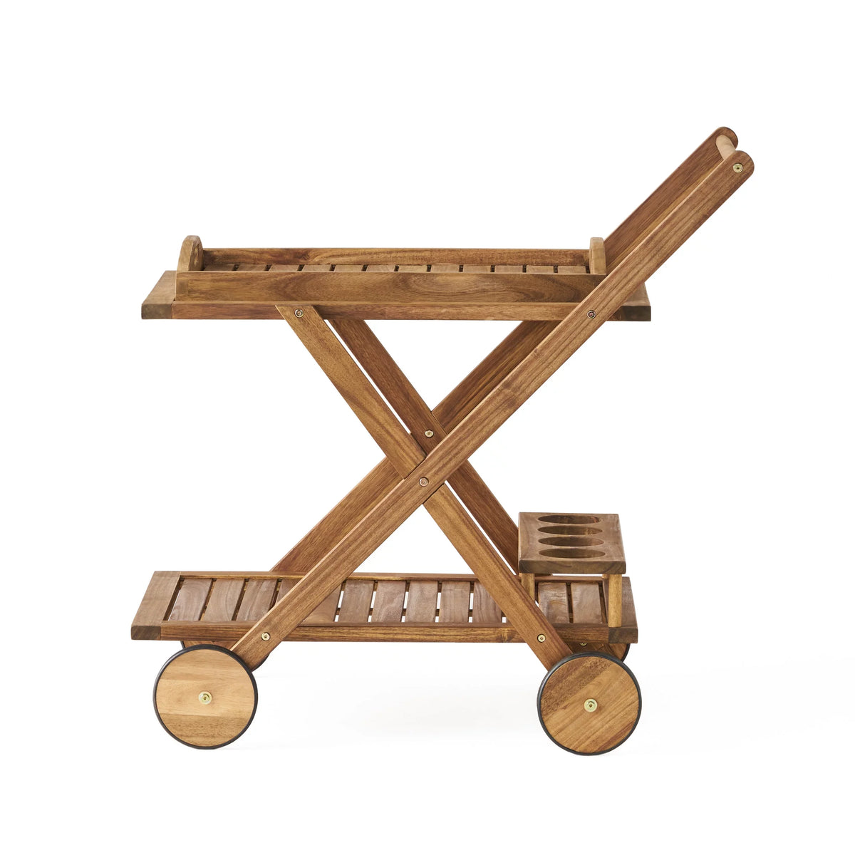 GDF Acacia Kenilworth Cart, Indoor/Outdoor Tiered Studio Bar 2 Wood Natural