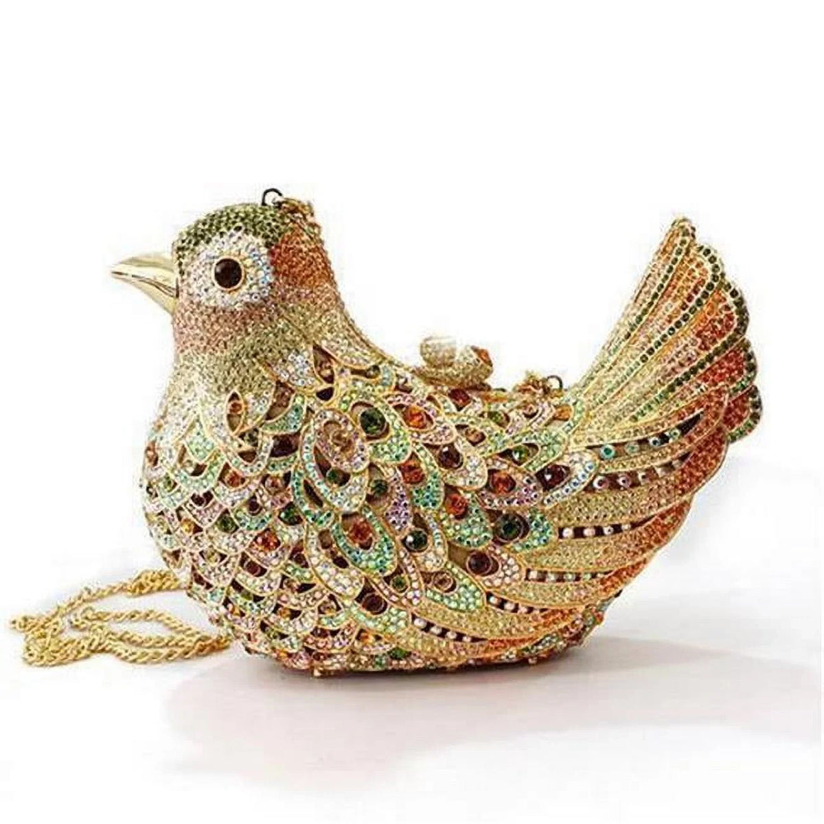 White Grade Color Multi Gold with Top Clutch Metal Crystal,