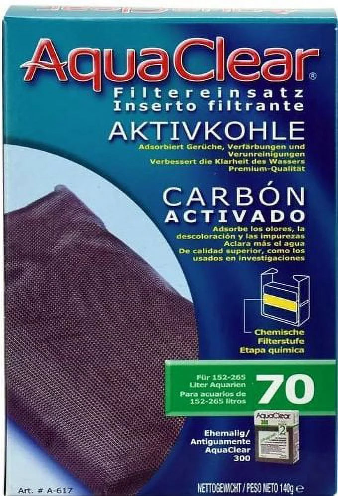 70 Power Pack For Aquaclear Aquaclear Inserts Activated Filter of 2 Carbon Filter