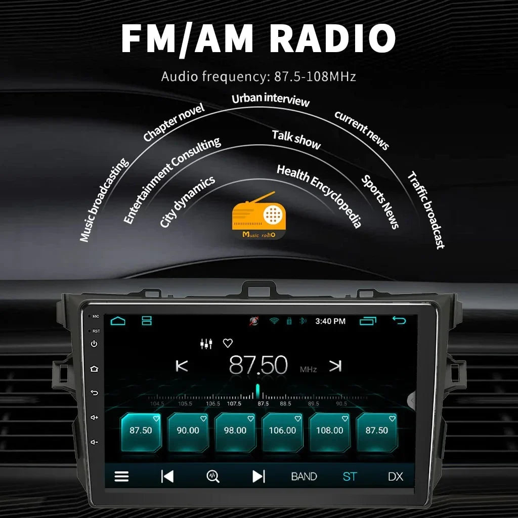 Radio Car Car FM&AM, Binize Auto,Touch Corolla GPS CarPlay&Android Navigation, Camera Support Android Wireless Toyota 08-12 Stereo for 12 with Bluetooth, Backup Screen Compatible