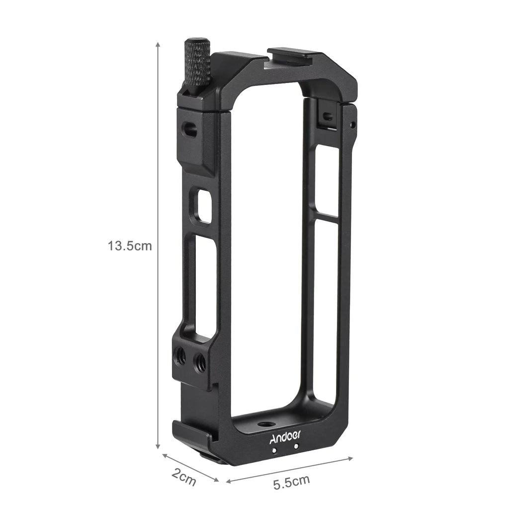 Alloy Accessories, Aluminum Suitable Vlog Andoer Cage Frame, Metal Shoe - Cold Insta360 Dual X3 Features Panoramic for Camera Video Mounts, Protective