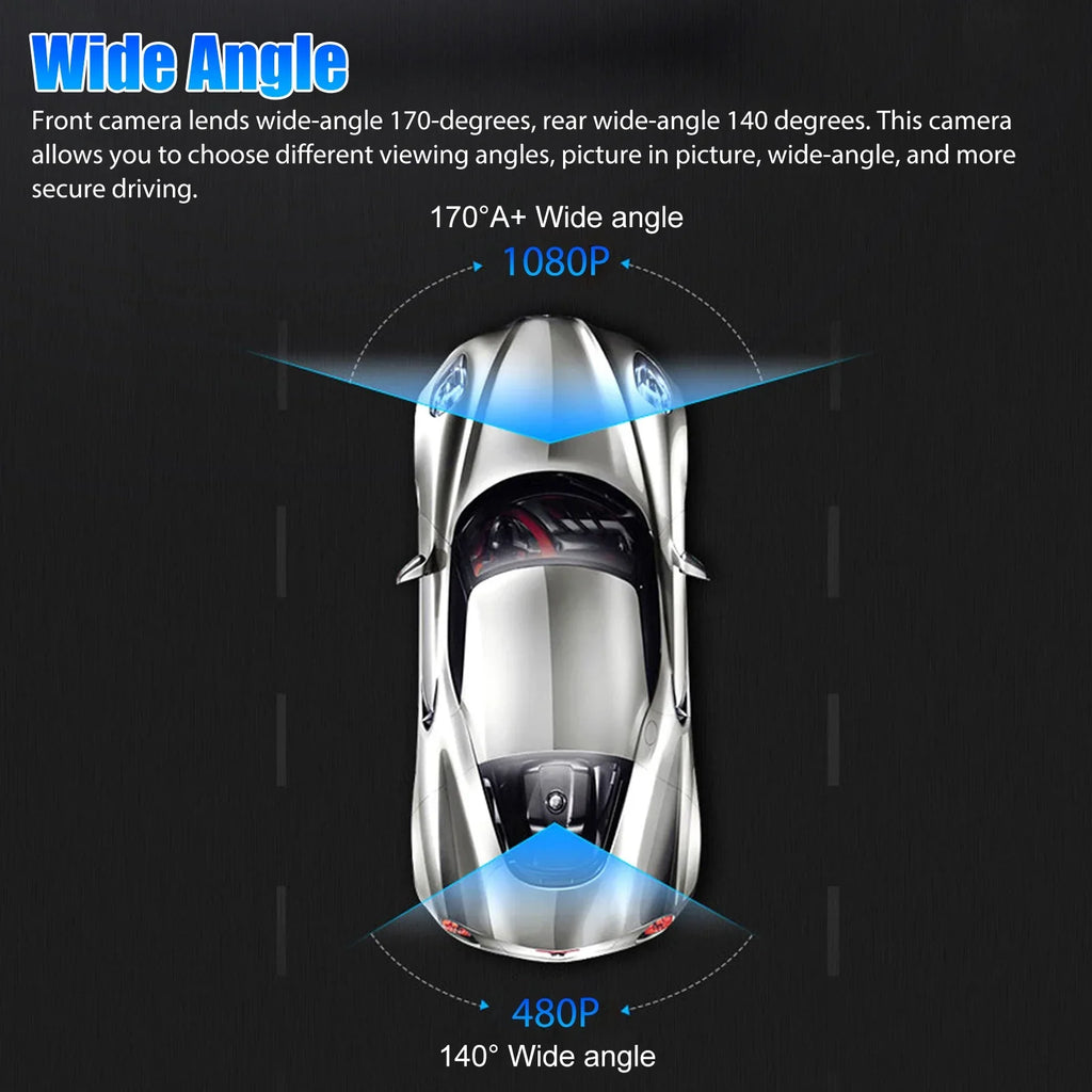 G-Sensor/ Dashboard with Vision, 4inch DVR Lens Cam, Car Wide Motion Dual 1080P and Front Car 480P Camera with 170° Night Rear Driving Dual Detection Dash IPS Display, Recorder Angle, EEEkit Dash