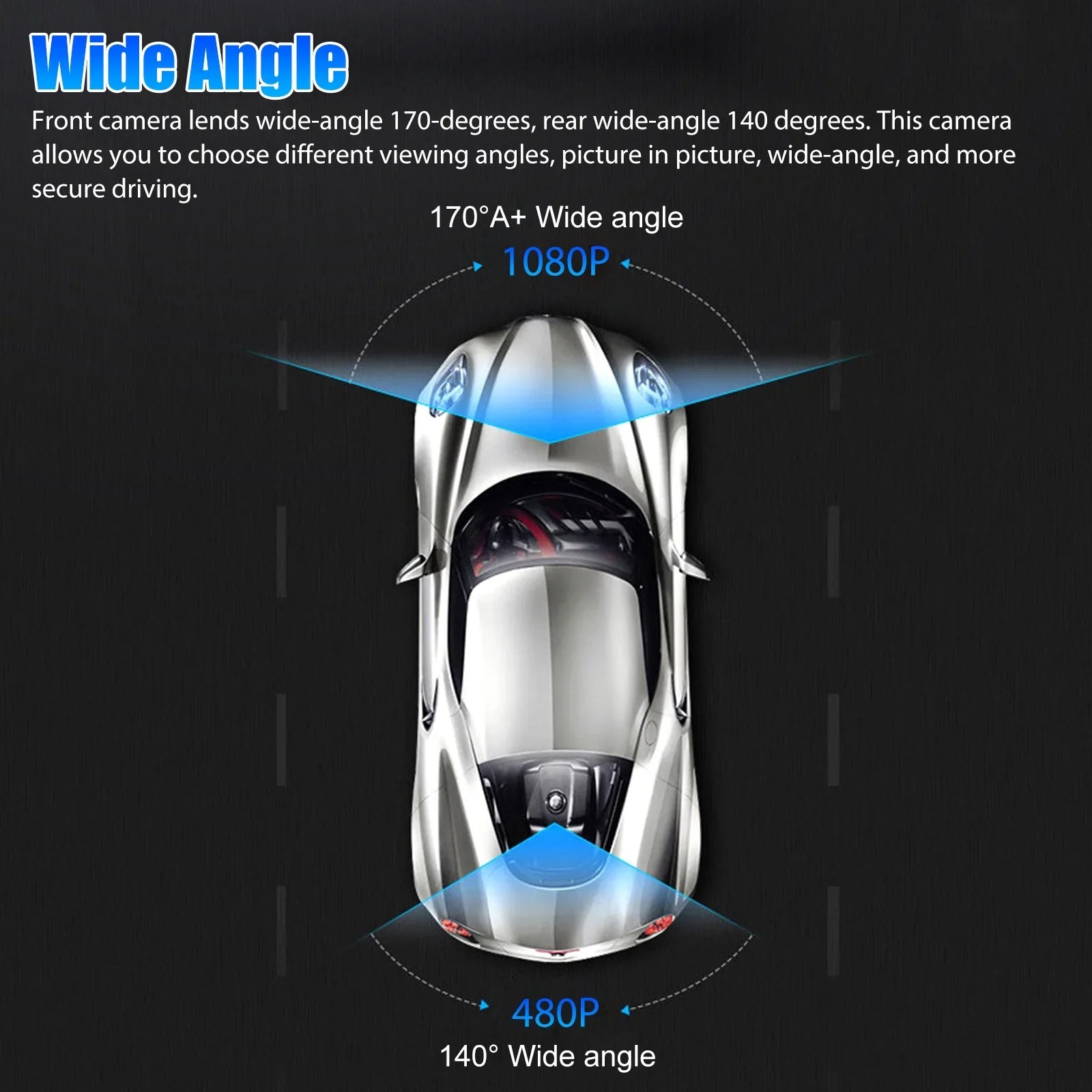 G-Sensor/ Dashboard with Vision, 4inch DVR Lens Cam, Car Wide Motion Dual 1080P and Front Car 480P Camera with 170° Night Rear Driving Dual Detection Dash IPS Display, Recorder Angle, EEEkit Dash