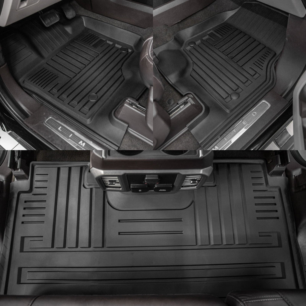 2015-2024 Mat (Fit F150 Lightning Ford Fold Flat Liner Long W/O 6.5Ft Truck Storage) Bed SuperCrew F-150 Cab Fit Bed