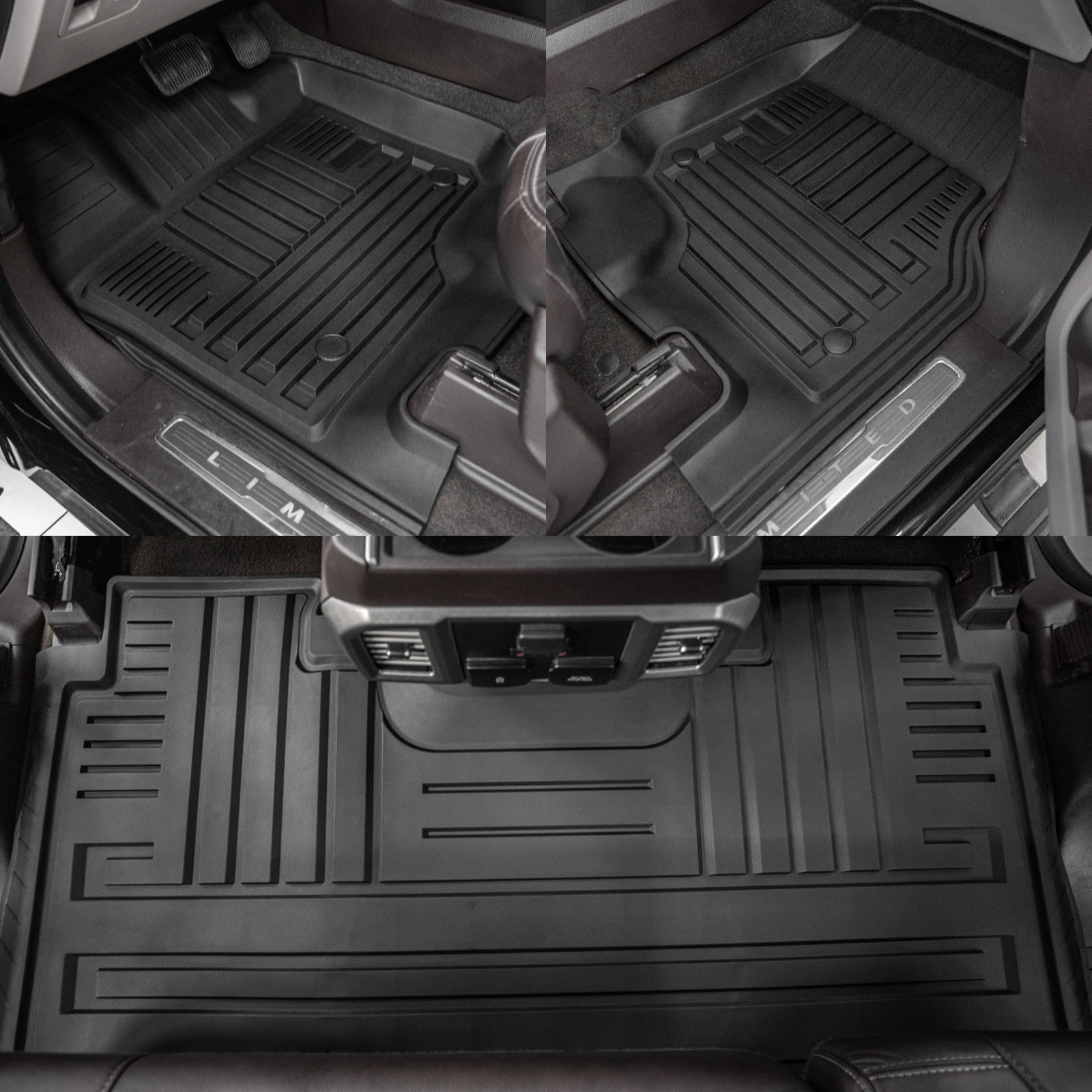 2015-2024 Mat (Fit F150 Lightning Ford Fold Flat Liner Long W/O 6.5Ft Truck Storage) Bed SuperCrew F-150 Cab Fit Bed