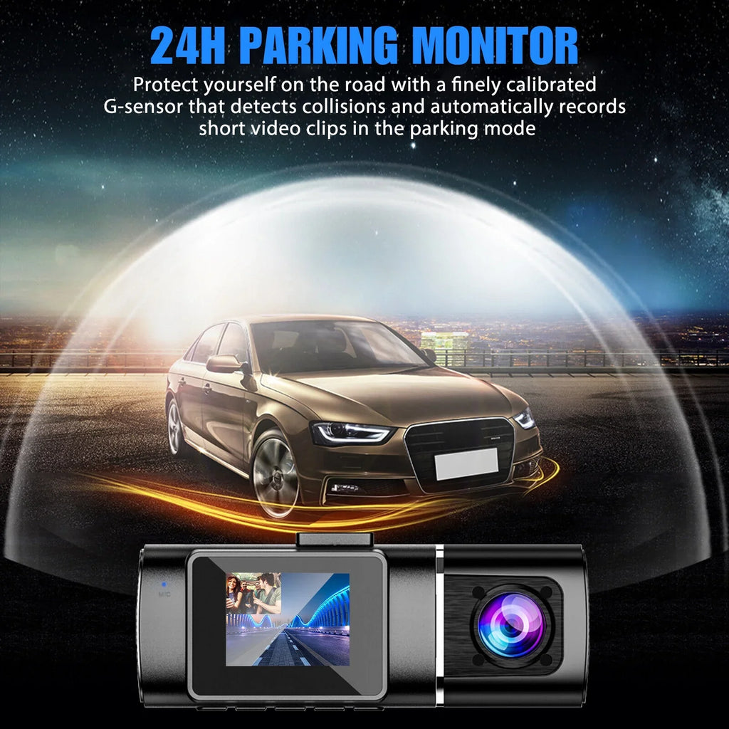 Lens Dash DVR G-Sensor 1080P Dual HD Recorder Car Camera Video Front+Inside Cam