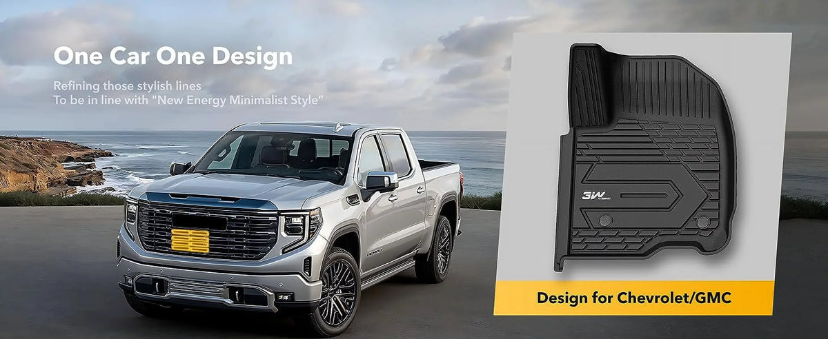 Floor Chevrolet 1500 3W HD/3500HD Carpeted &2020-2024 2500 Crew Sierra Silverado/GMC (Don't Fit with Cab & Factory For for 2019-2023 Sierra Storage Chevrolet Silverado/GMC Double Mats Cab),