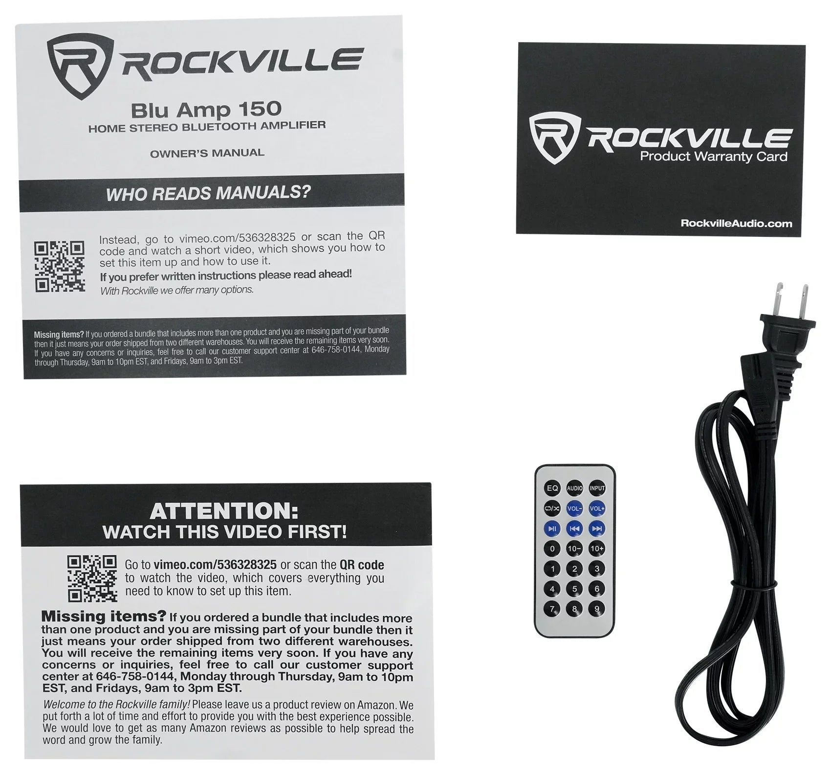 w/ Amplifier Bluetooth+(4) 150 BLUAMP Rockville Speakers+Stands Bookshelf 6.5"