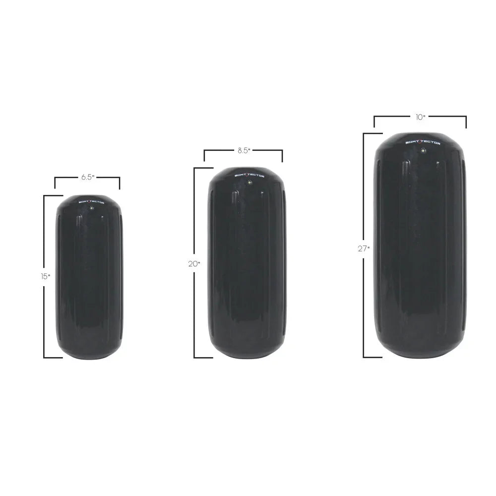 '- 3006.7300 BoatTector Fender air-filled x Black 15", Max HTM 6.5" Extreme