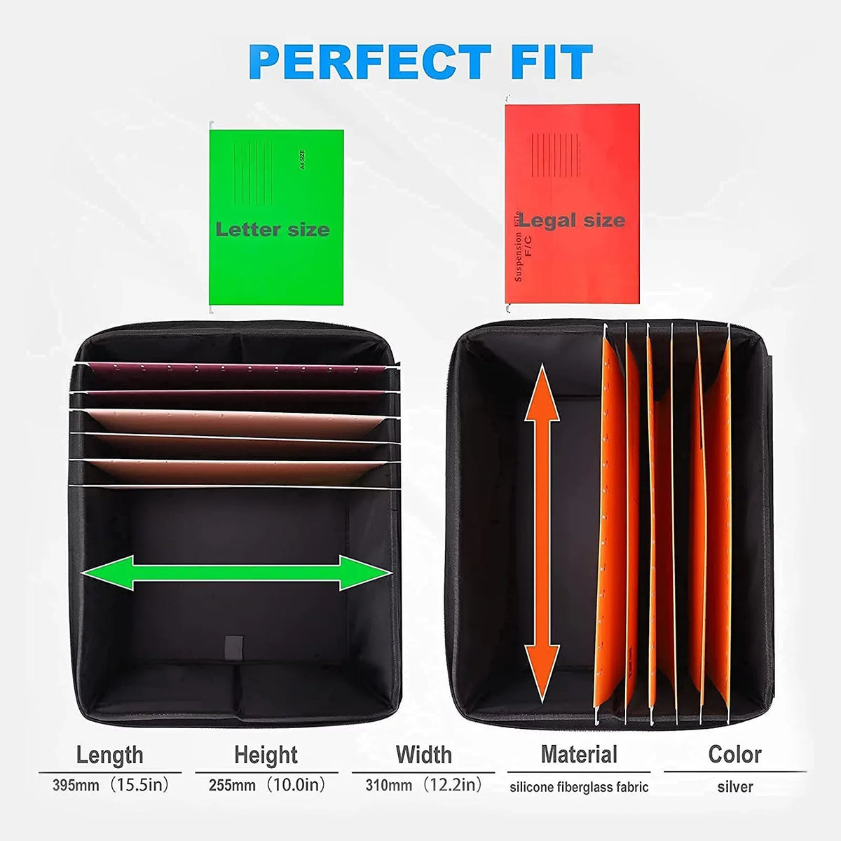 Sturdy and Car, Fireproof Home Ideal Handles for Storage Office with Lid Irfora Waterproof Box,
