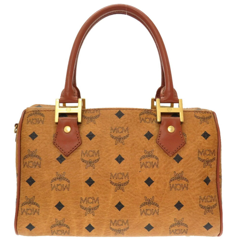 Canvas Handbag Visetos Brown (Pre-Owned) MCM