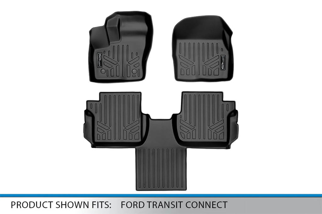 2 36 Black x in. for SA0363-B0478 Smartliner Ford Liner Mats 2014-2021 Set Transit Row Floor Connect, x 28 5