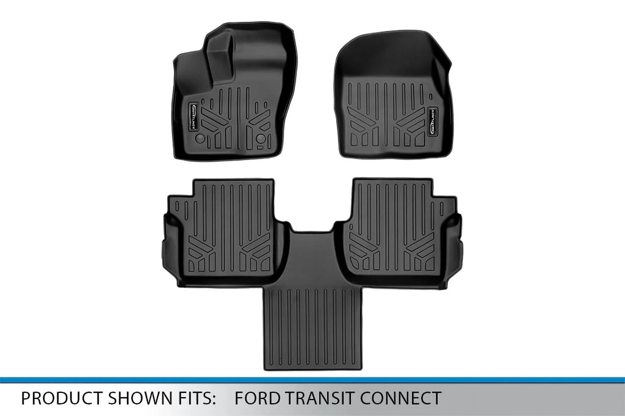 2 36 Black x in. for SA0363-B0478 Smartliner Ford Liner Mats 2014-2021 Set Transit Row Floor Connect, x 28 5