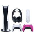 Sony and textile Media (Sony Nova Extra Headset Cleaning Disc) with and 3D Bundle with Pink PULSE Disc 5 Playstation Black Remote Controller, Version PS5