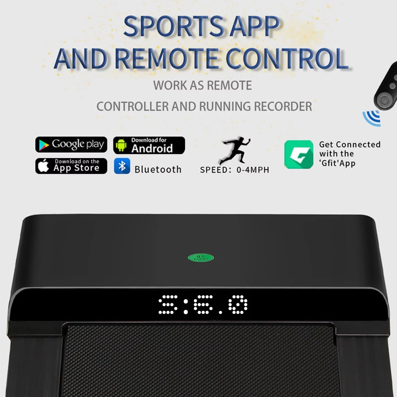 Running without Black Under Slim Assembling and Space Small APP, Display Treadmill with Sport & Desk Treadmill LDE Walking movable Apartment Machine Flat for Pad