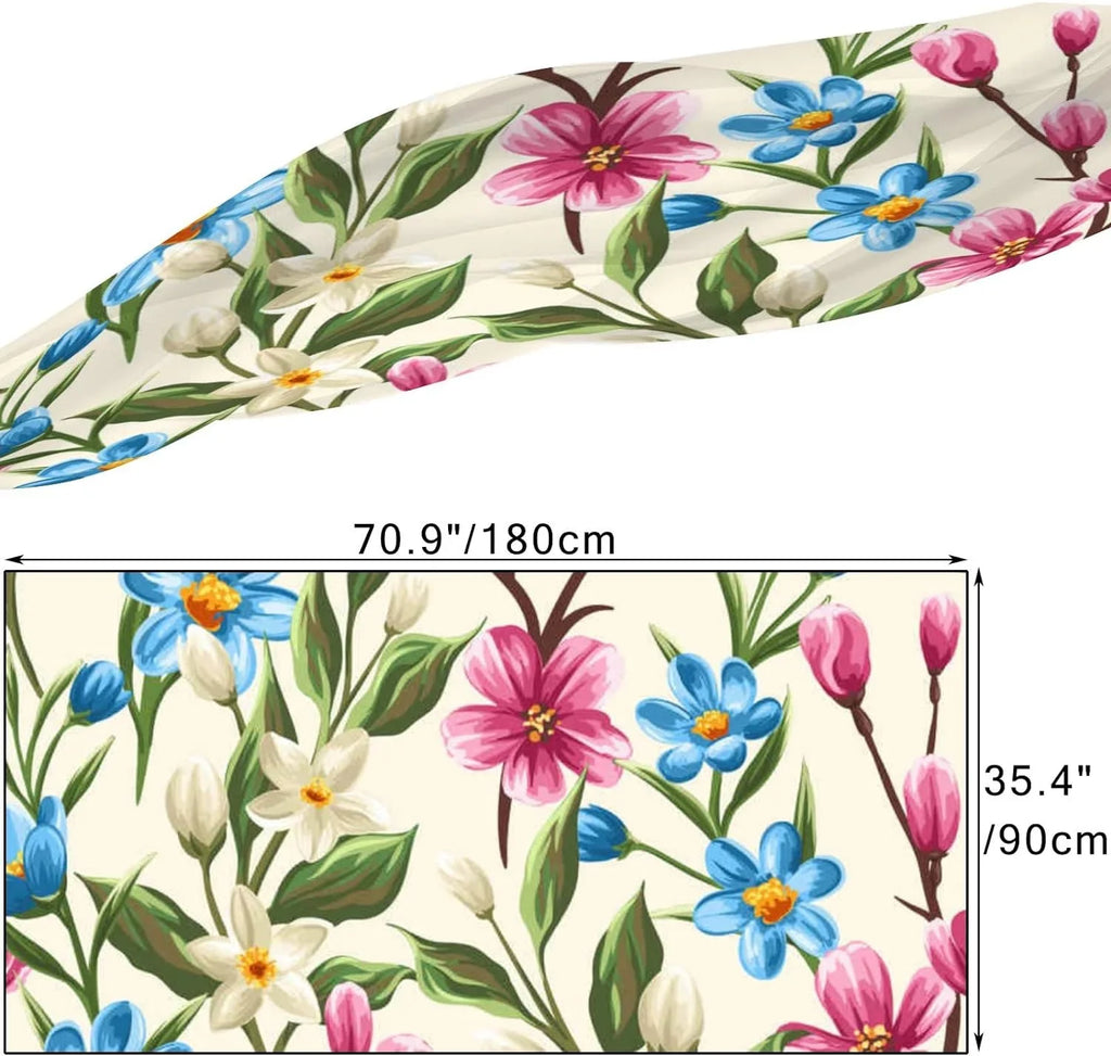 Neck Scarves Beige Silk Scarf Pink Flowers Hyjoy Girls Spring Lightweight Women Floral and Wrap Shawl Long for
