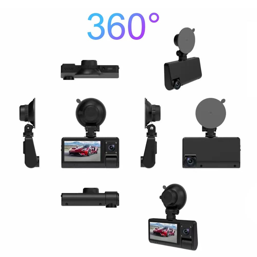 Recorder Clear with Recording, Driving - Wide Video Mirror Rearview WiFi Dash Cam Connectivity Angle Touch - 3-in-1 Screen Camera, Auto Safety