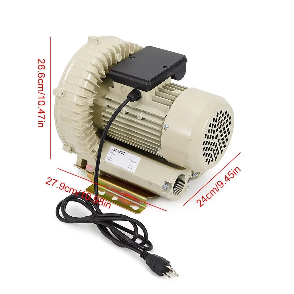 Industrial Blower 110V Pump Fish 370W Miumaeov Aquaculture Pond Pressure oxygen Hydroponics Blower Aquarium High oxygen