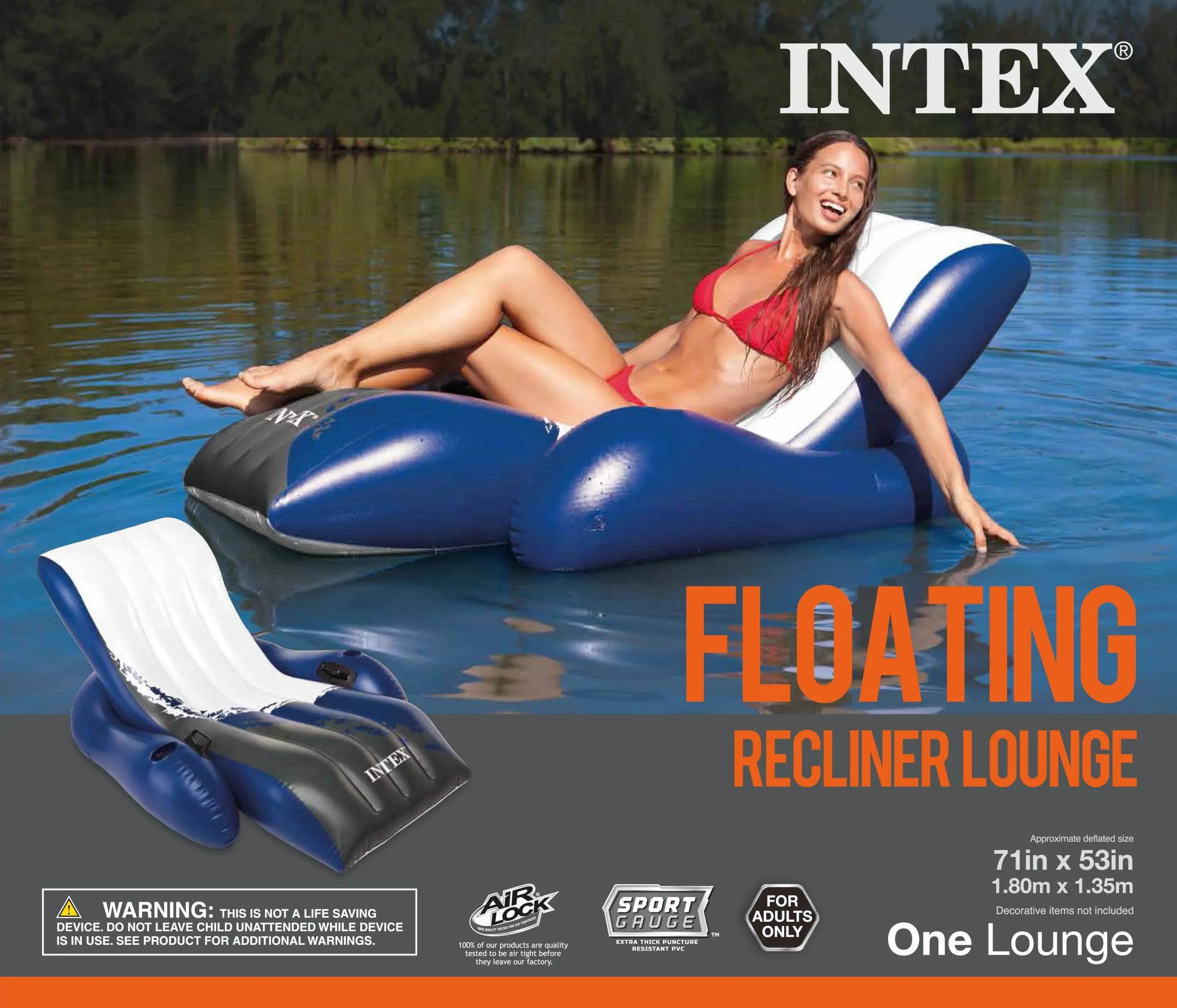blow-up Holders Recliner Cup Comfortable with Lounges Floating (3 Pack) Intex