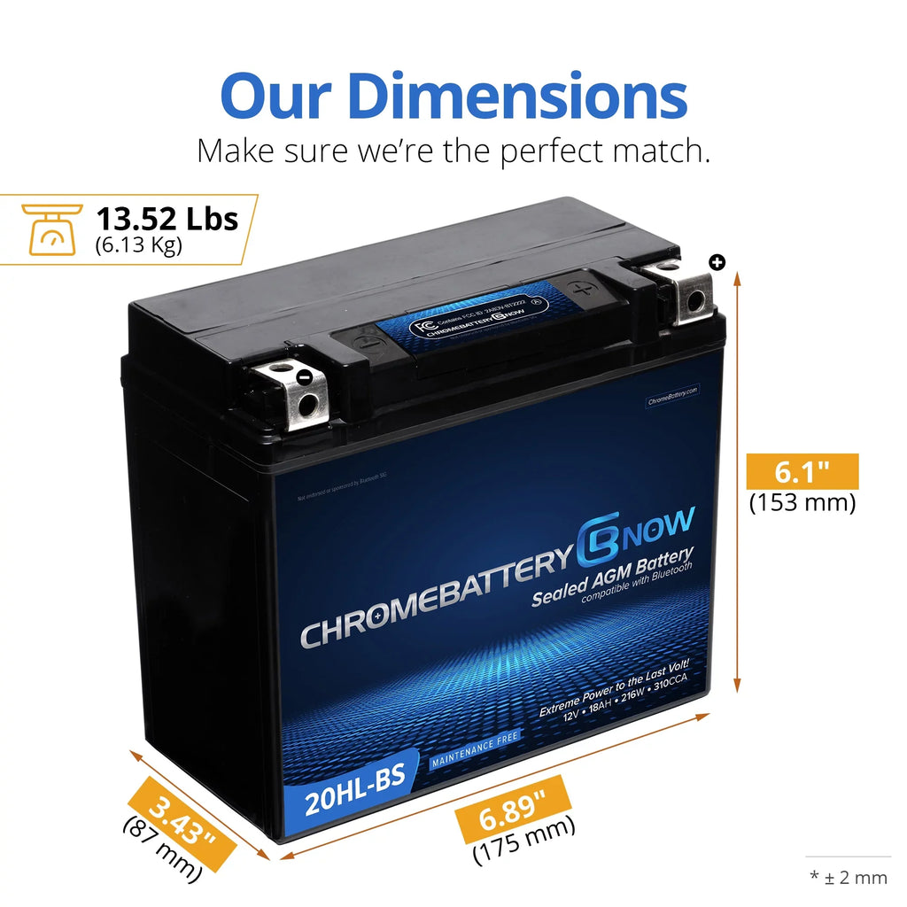 270 Cca) (2014 (sea-doo) 900 - Chrome Battery Now 12 Ytx20hl-bs Personal for (20hl-bs Years - Volt,18 Wireless Brp Smartphone Spark Intelligent AGM Watercraft Connectivity Ah, 2021) Battery