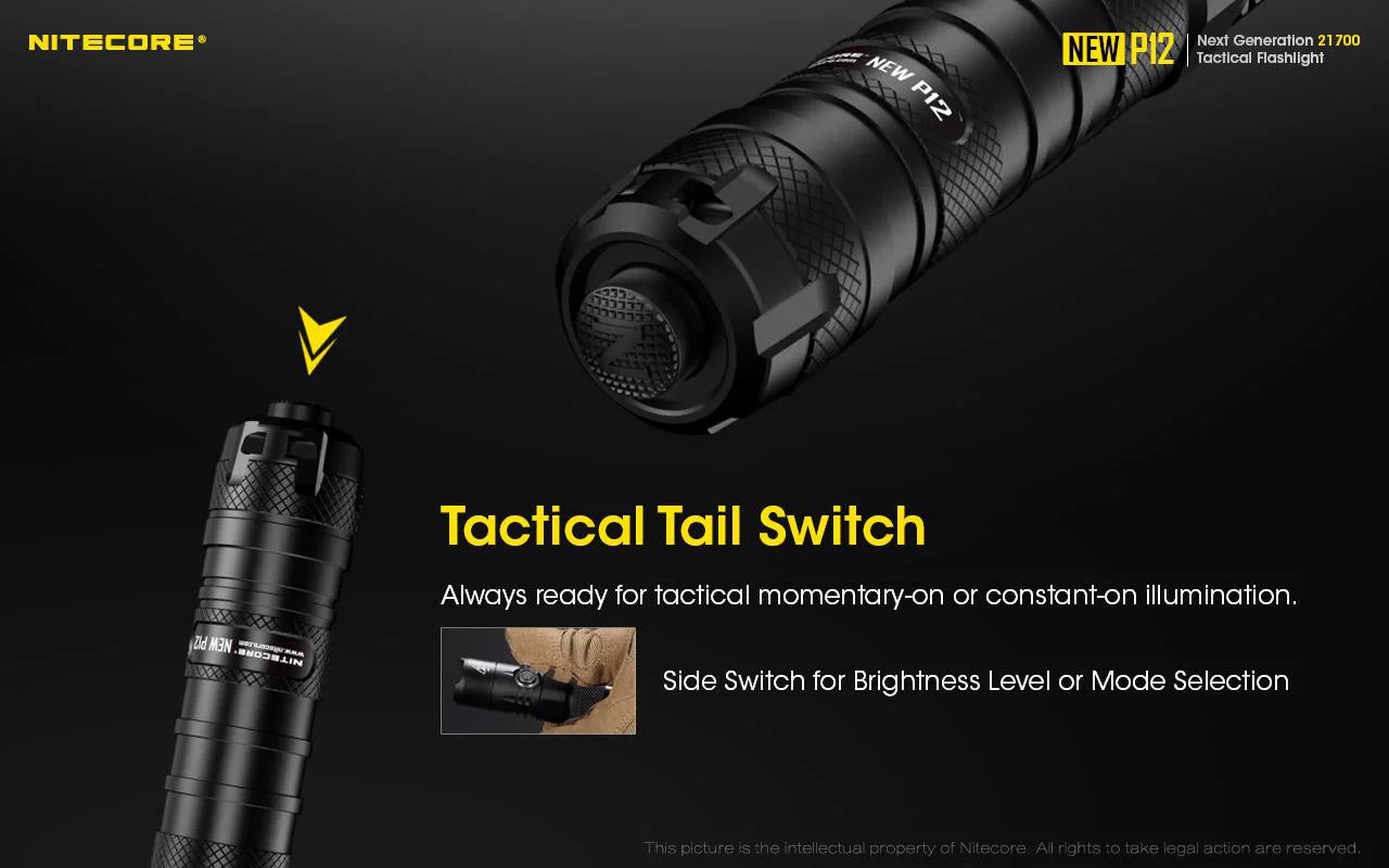 '- 1200 Lumens Battery, Cord, Flashlight Wall Adapter Nitecore 3Amp w/NL2150HPR New P12 Version USB LED and
