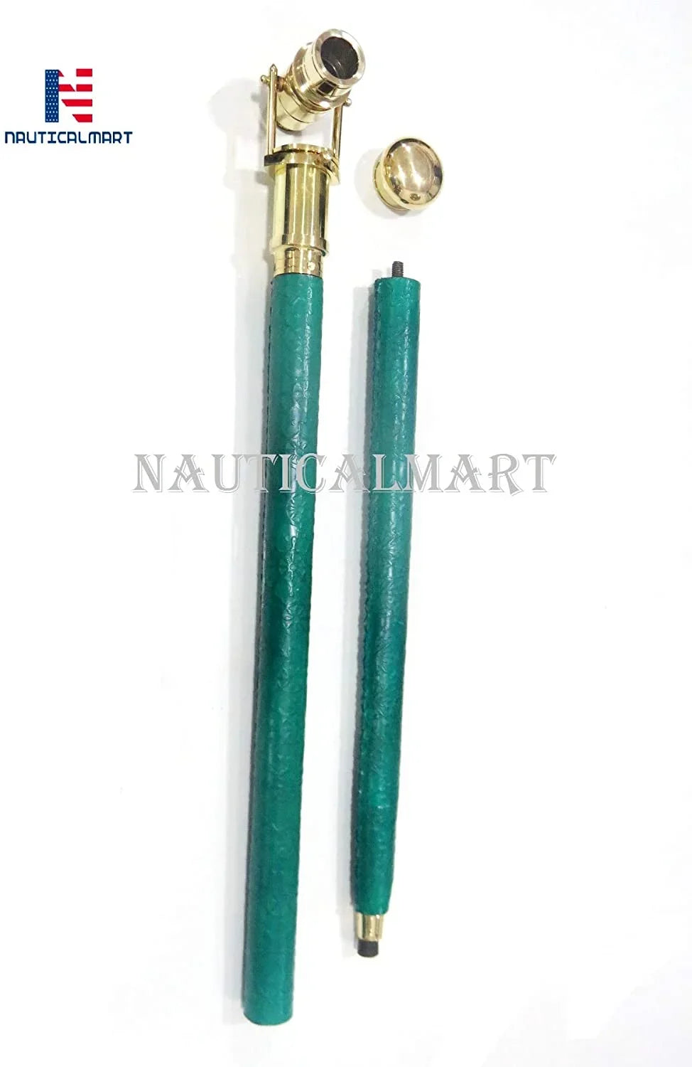 Cane Foldable Head Nautical Collectible Telescope Marine Stick Brass Prop Spyglass Walking
