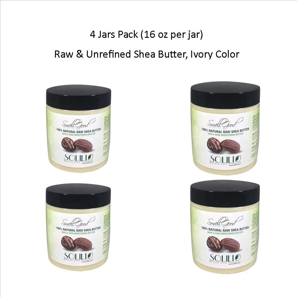 Butter Pack Ivory Of 4 Unrefined 16Oz - African Creamy Smellgood Shea