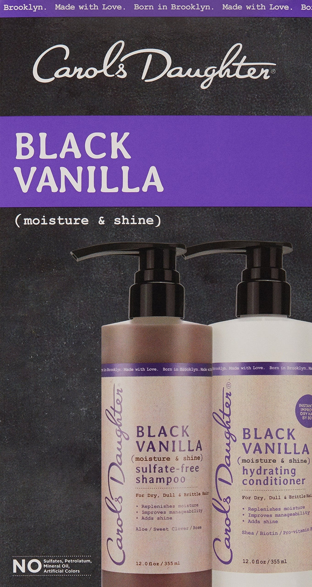 Conditioner Vary) Daughter (Packaging Conditioner May Moisture Hydrating and & Shine Free Shampoo and Sulfate Carol?s Hair Hair Shampoo Dry Hair, Vanilla Black Set Dull and For