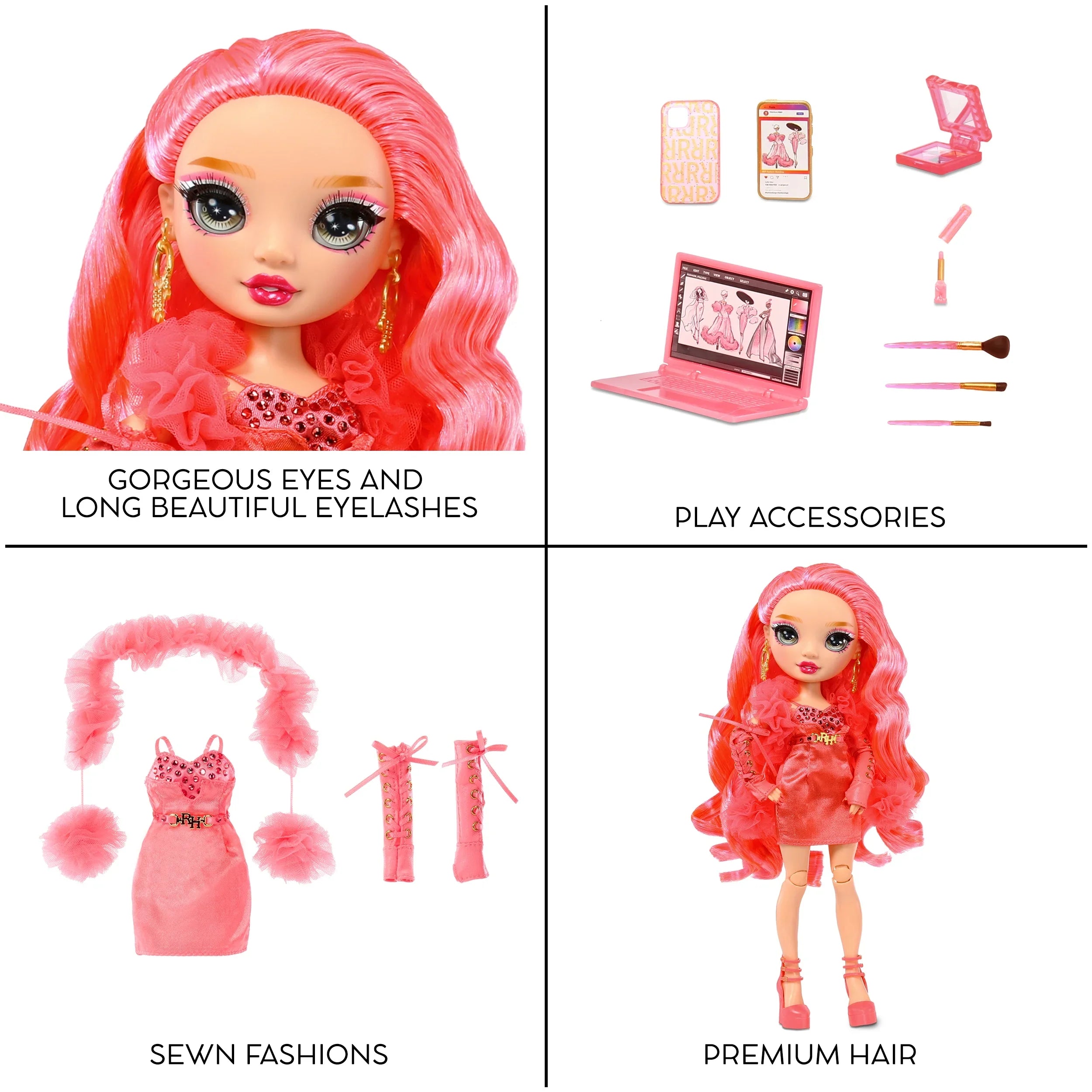 Collectors and Rainbow Priscilla- Fashionable Accessories. Fashion Pink Outfit Old Colorful for Doll. Play 4-12 Gift Great Years 10+ High & Kids