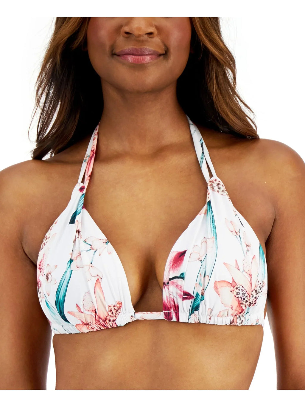 6 Stretch Triangle Cups Top Sweetheart Swimsuit Tie Fixed Women's White Halter BLANCA LA