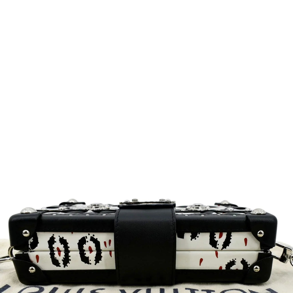 Black/Multicolor Print Crossbody Petite Pre-owned Bag LOUIS Graphic VUITTON Malle Leather