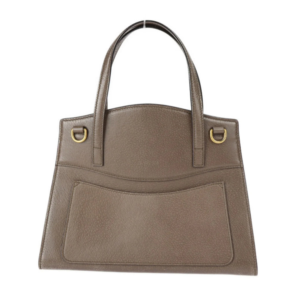 Brown Motif Butterfly Handbag Totem Pre-Owned Bag Leather 2WAY 505342 Shoulder Gucci (Good) Sherry GUCCI Rhinestone