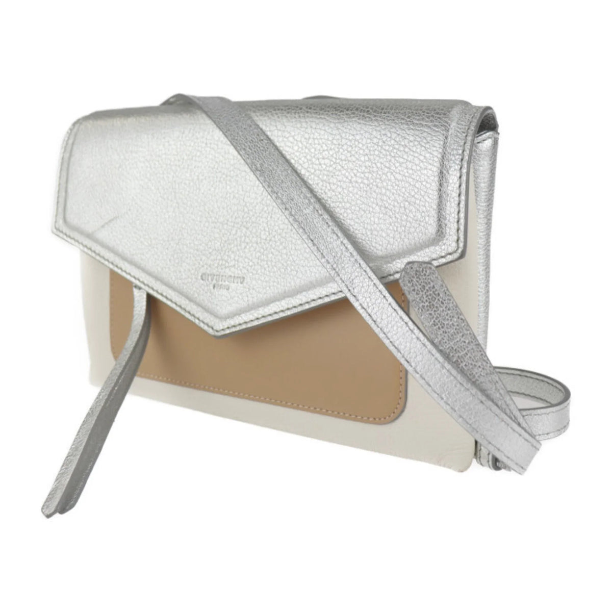 leather bag Givenchy silver Pre-Owned BB500VB01C (Good) Duet ivory brown shoulder