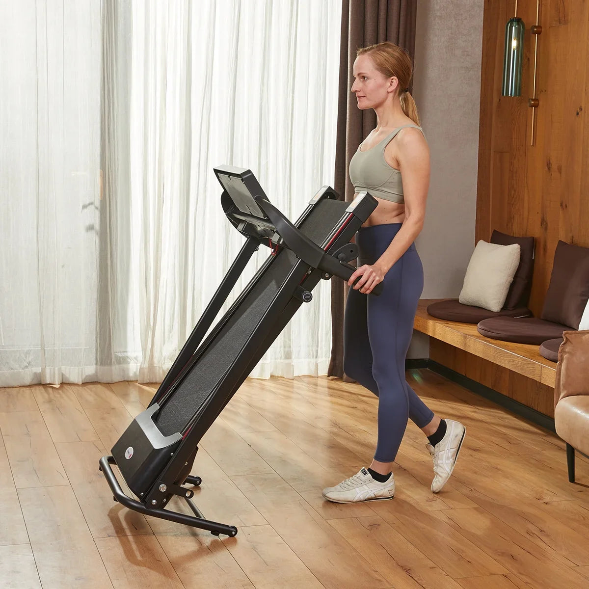 for Fitness Exercise Foldable Max Walking - Training Treadmill - Machine - Equipment Running LCD Bluetooth 12 & Folding Connectivity Mode 2.5HP - Home Cardio with