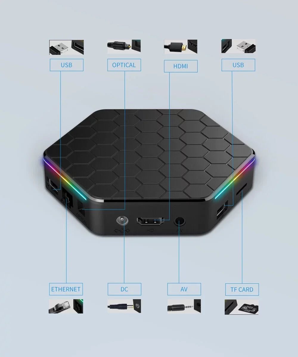 Android 6K Stream 12.0 Player: T95Z Plus Box TV Smart JahyShow 4+128G HD with