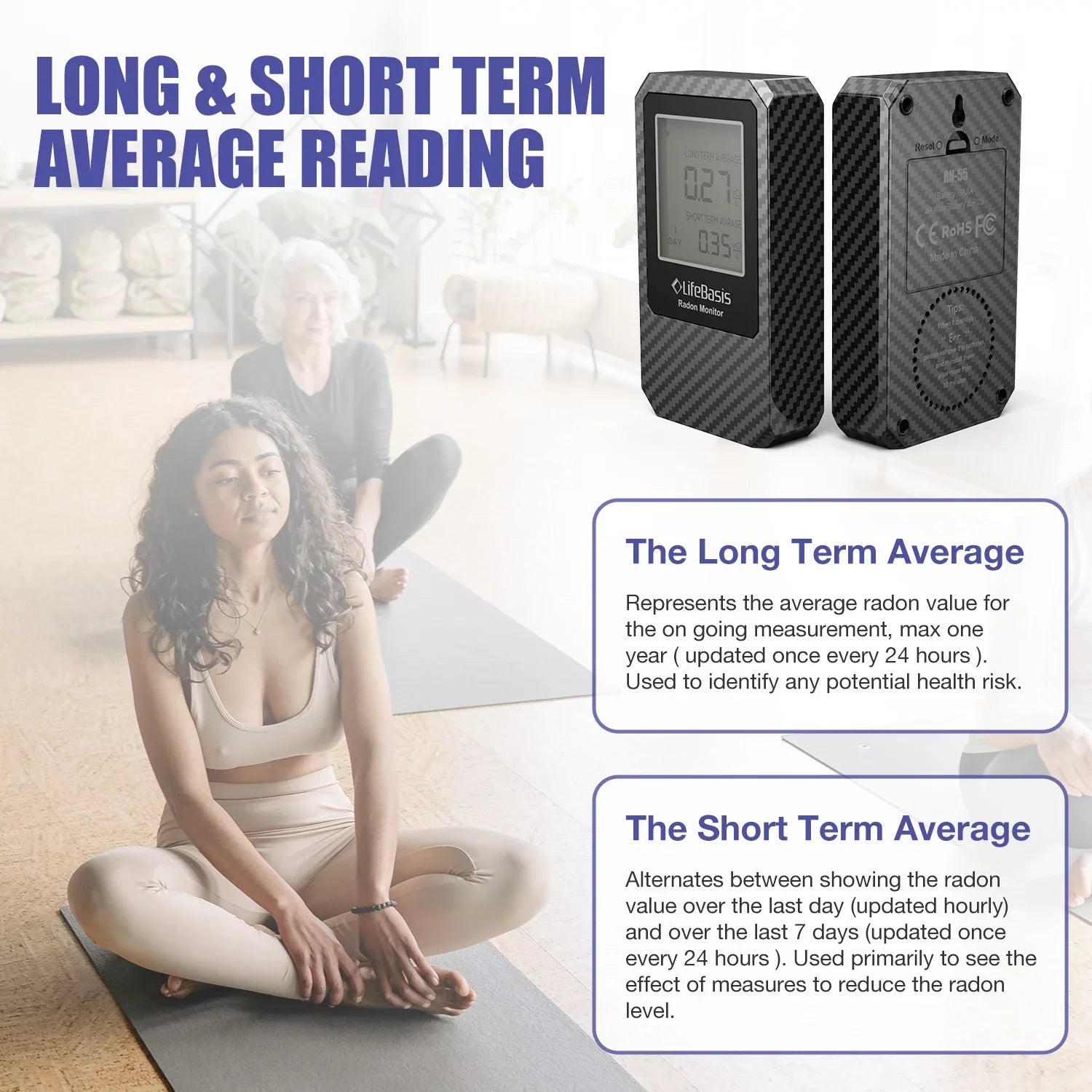 Digital Radon Battery Operated Detector Detector Home Radon Basis movable Life