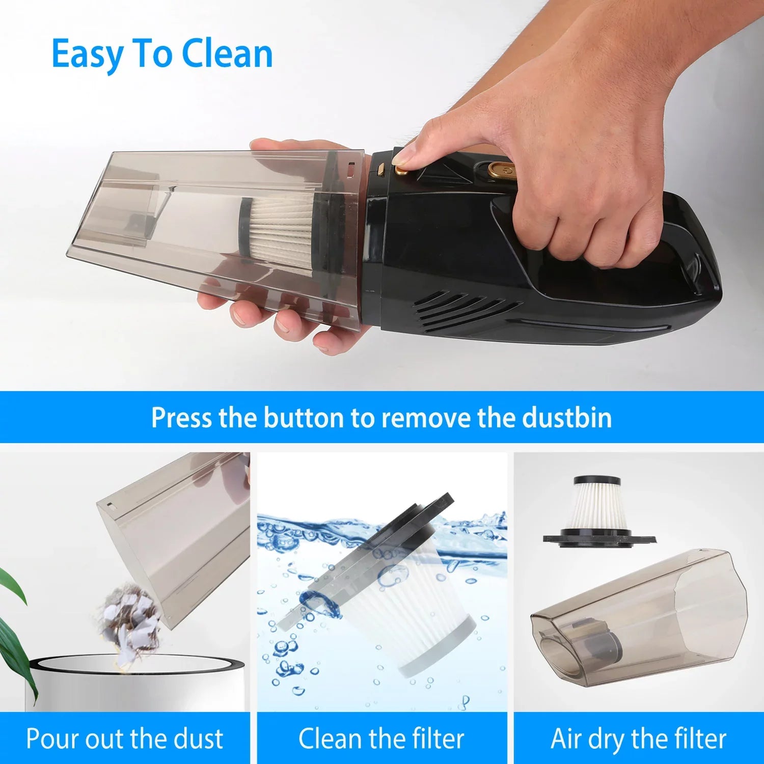 120W Handheld with iMountek Powerful Accessory Cleaner Cleaner, Suction Vacuum Home 8000PA Duster DC 12V Kit Car Vacuum