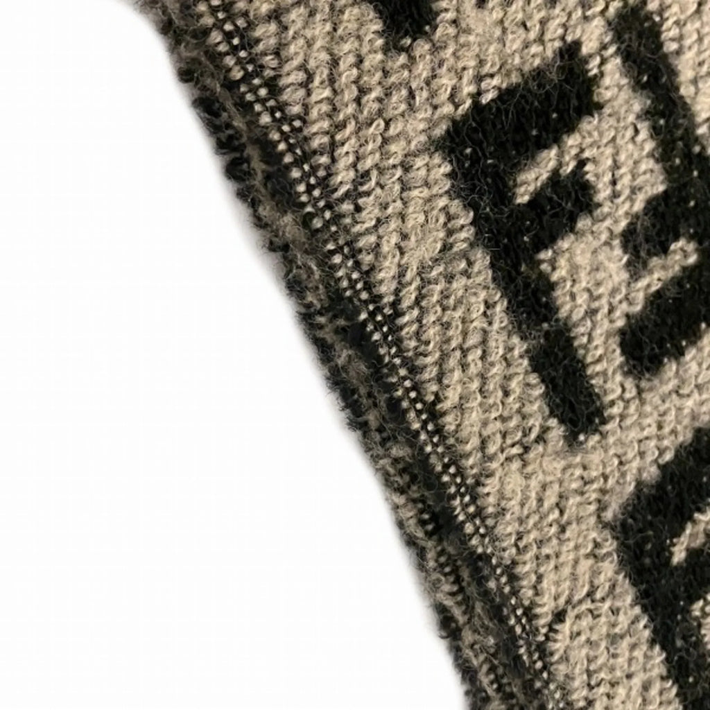 brand Pre-Owned FENDI accessory fringe Zucca block check (Good) pattern men's scarf