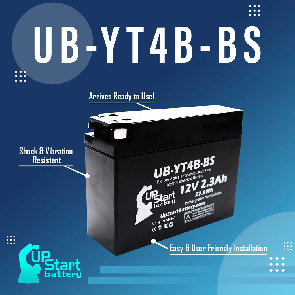 2015 UpStart 110CC 3-Pack for TTR110E 2.3Ah, Replacement Maintenance Factory 12V, Battery Free, - Motorcycle Activated, Battery Yamaha UB-YT4B-BS
