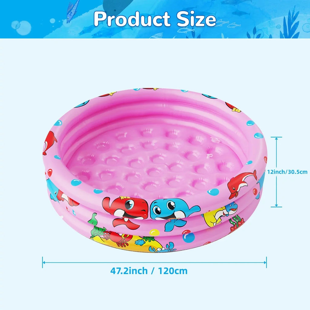Toddler for Kiddie Pool inflatable Indoor&Outdoor transportable Paddling Water Swimming 47"x12" Kids/Girls/Boys,Pink Baby Round Swimming Center Kids, blow-up Game 3 for Pool Ring Play Pools,