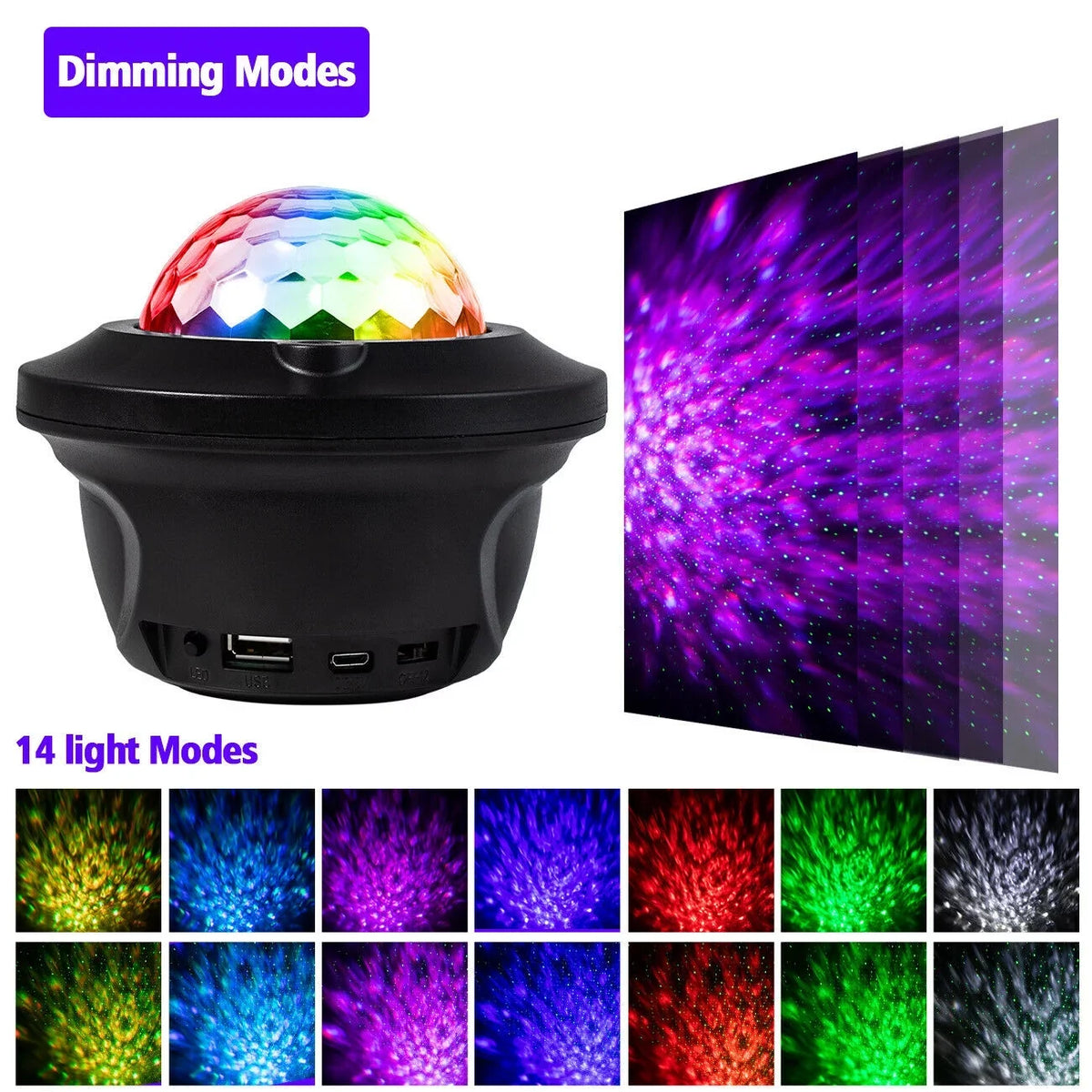 Lamp Stage RGB DJ Bluetooth Strobe Ball W/ Disco Speaker Remote Light Party LED