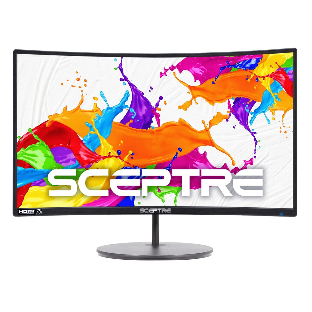 Curved Thin 24" Full Sceptre Monitor C248W-1920R LED Gaming VGA 75Hz Metal Ultra HDMI Speakers 1080P HD DisplayPort Black
