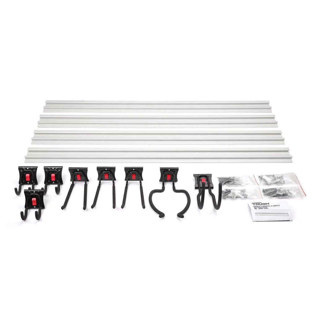Snap 12-Piece Organizer Hyper Garage Kit System Rail Tough Quick-Release