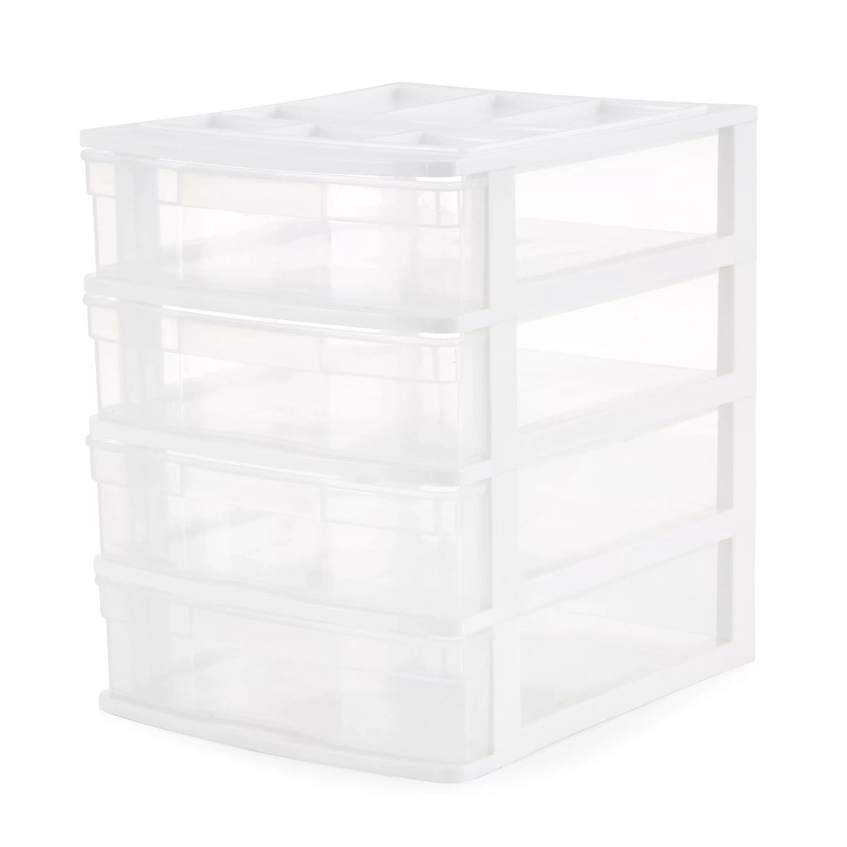 4 Storage (4 Drawer Lid, Organizer Living Desktop Gracious Pack) White w/
