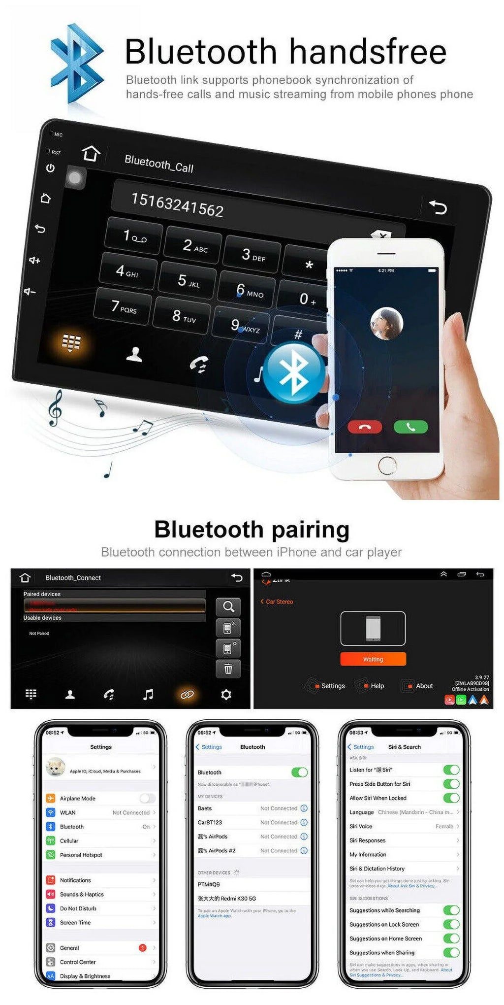 Fiat Car DSP 3+32GB Navigation Auto 500 Backup For 9" Android Radio AHD WIFI 2007-2015 GPS Camera Carplay Stereo