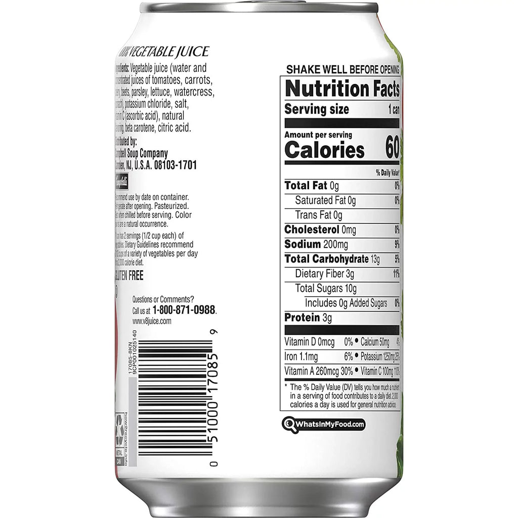 24) Low Original Vegetable V8 Can Of (Pack Juice, 11.5 Oz. Sodium 100%