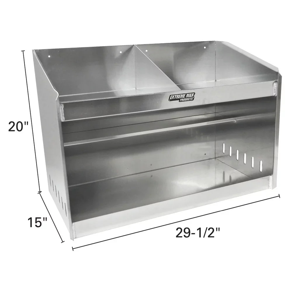 Max Aluminum Bay Race Organizer Shop Storage Enclosed Trailer Dual Extreme Garage Shelf Deluxe Cabinet Holder Helmet Storage 5001.6056 for