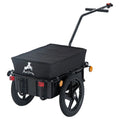 Aosom Enclosed Wheel - Black Bicycle Cargo Frame Internal Trailer Double