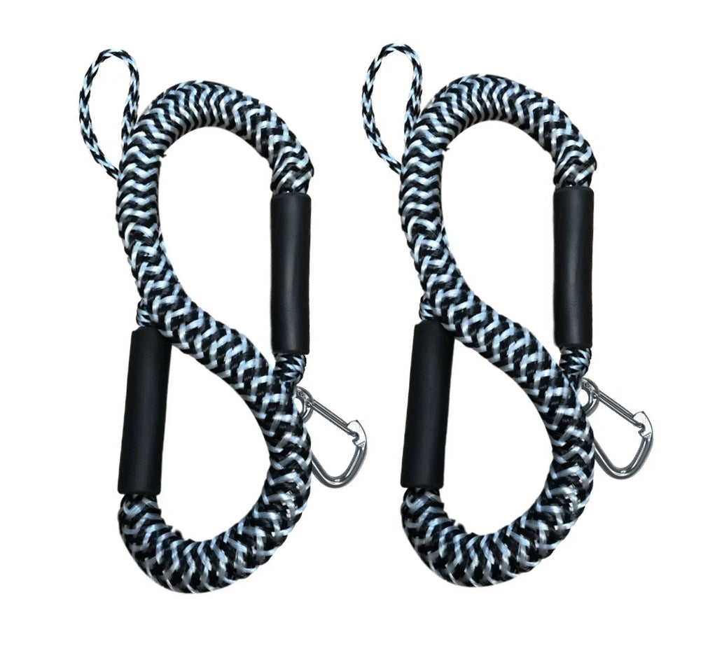 Snap White) Pontoon Dock (Black PWC Line Water Kayak Pack 4'-5.5' Pactrade Use and Fresh Ski Salt Marine Hook Boat Rope Bungee Mooring with Jet 2 & SS316